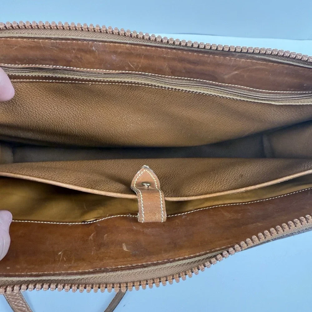 Vintage Dooney & Bourke Bag Tan Brown Pebbled Leather Purse Hand Shoulder Bag